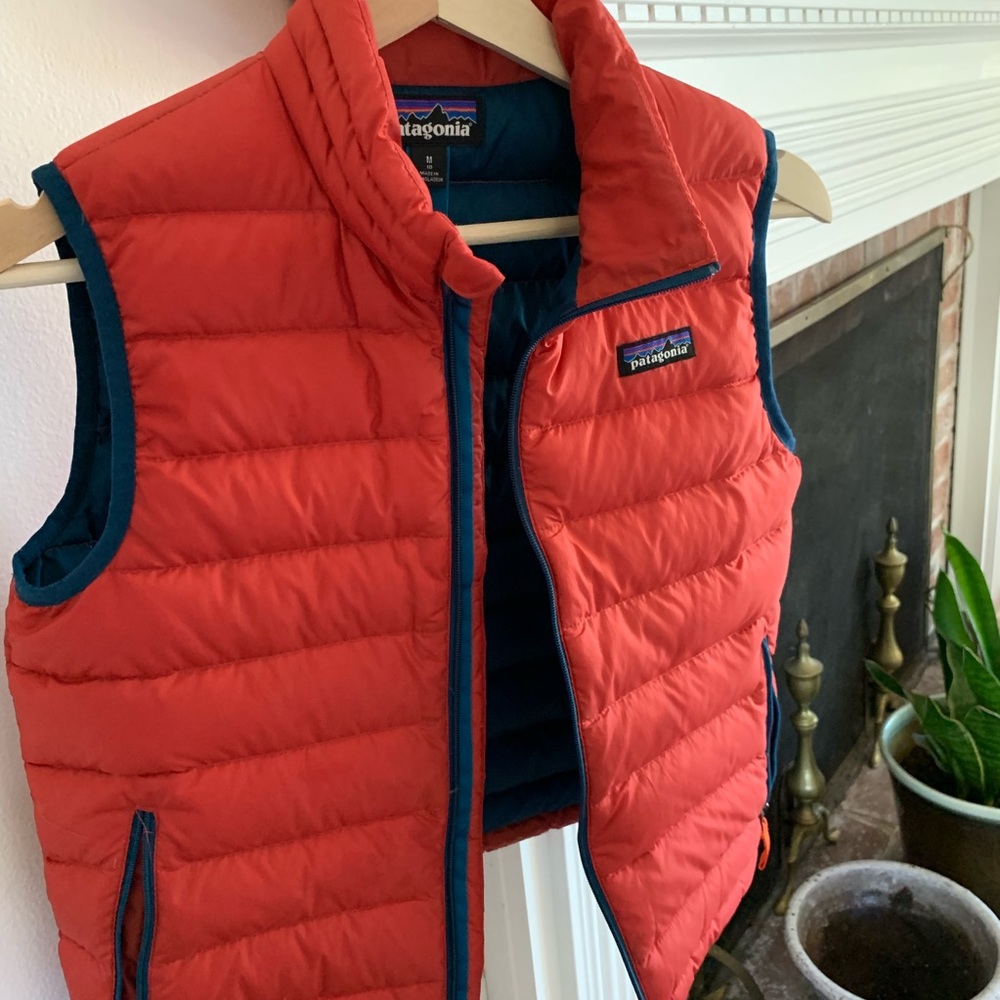 Patagonia vest, orange and blue, amazing condition